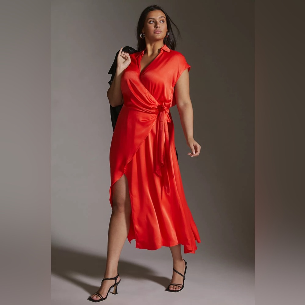 Anthropologie Maeve Open-Back Wrap Midi Dress - Picture 5 of 14